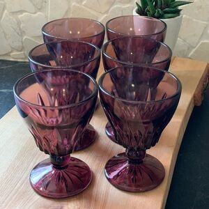HAZEL ATLAS | Set of 6 | Moroccan Amethyst Wine Goblets